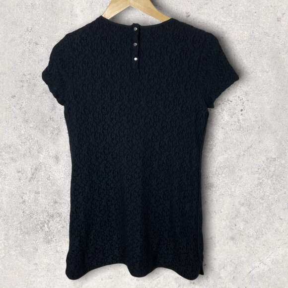 Sezane Madewell Lace Shift Dress Black Size 0 Textured French Minimalist Capsule - Picture 4 of 14